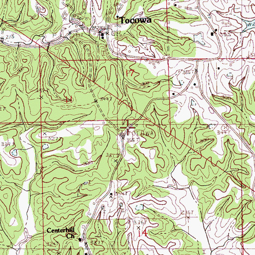 Topographic Map of Bradley School (historical), MS