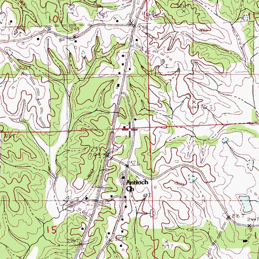Topographic Map of Independence School (historical), MS