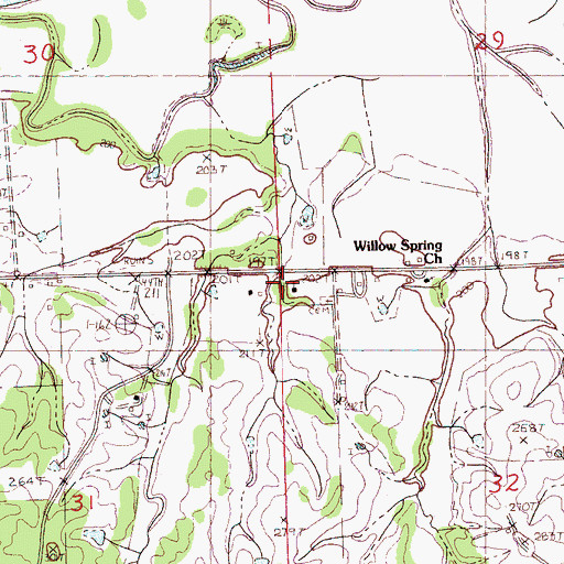 Topographic Map of Mount Pleasant School (historical), MS