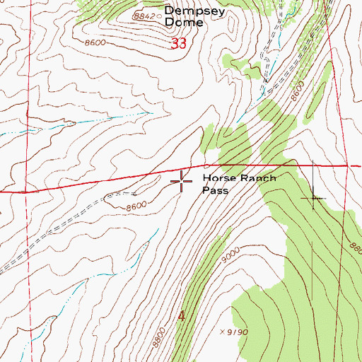 Topographic Map of Horse Ranch Pass, CO