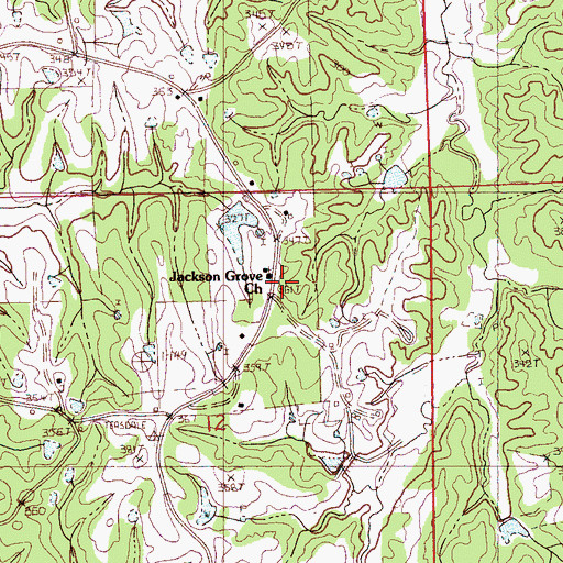Topographic Map of Jackson Grove School (historical), MS