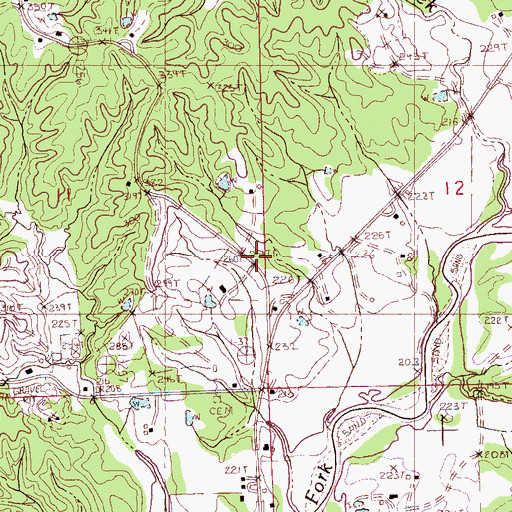 Topographic Map of Walnut Hill School (historical), MS