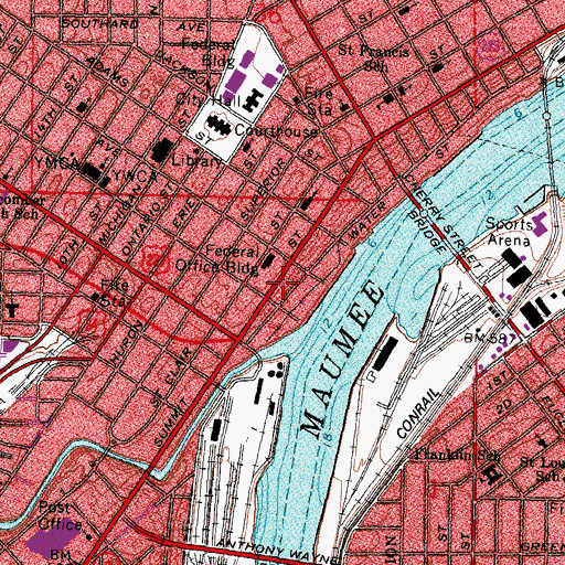 Topographic Map of Levis Square, OH