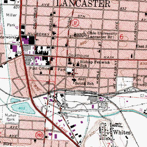 Topographic Map of Allen Chapel African Methodist Episcopal Church, OH