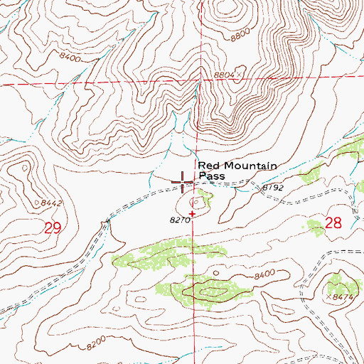 Topographic Map of Red Mountain Pass, CO