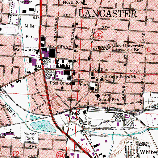 Topographic Map of B'nai Israel Congregation, OH