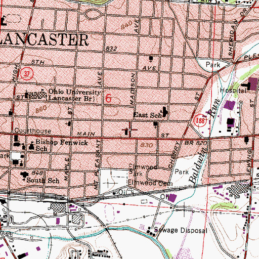 Topographic Map of Church of the Nazarene, OH