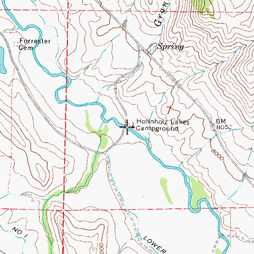 Topographic Map of Hohnholz Lakes Campground, CO