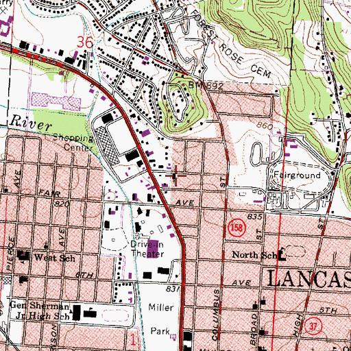Topographic Map of First Apostolic Church, OH