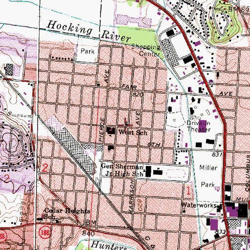 Topographic Map of First Pilgrim Holiness Church, OH