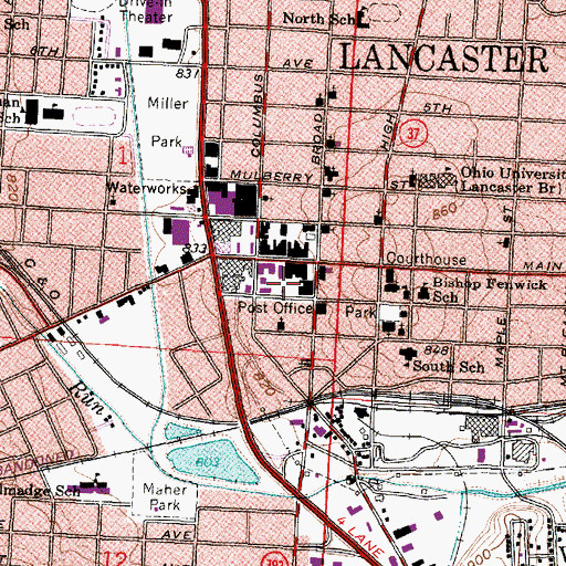 Topographic Map of Grace United Church of Christ, OH