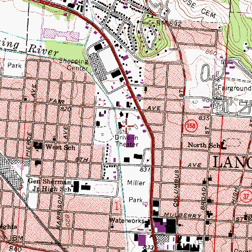 Topographic Map of Lancaster Apostolic Assembly Church, OH