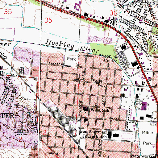 Topographic Map of Reorganized Church of Jesus Christ of Latter Day Saints, OH