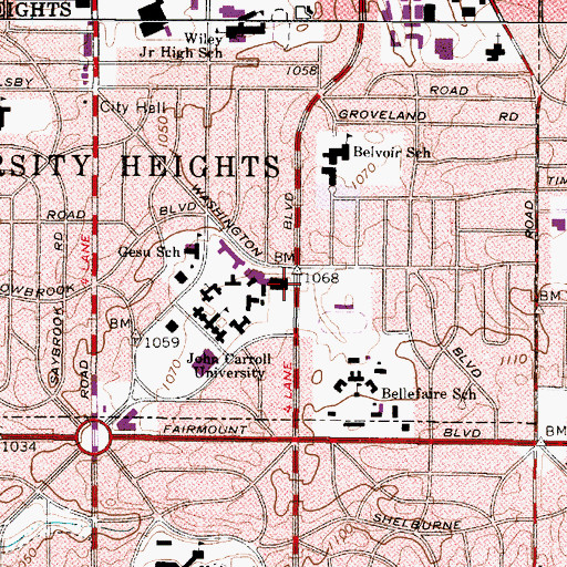 Topographic Map of Don Shula Sports Center, OH