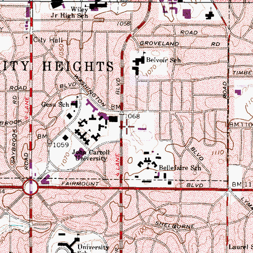 Topographic Map of East Hall, OH