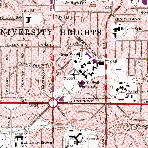 Topographic Map of Grasselli Library, OH