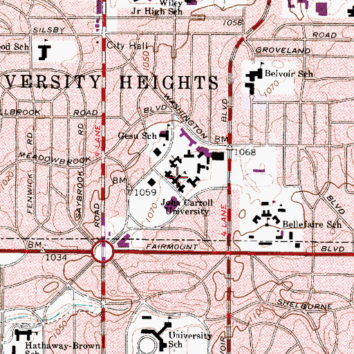 Topographic Map of Kulas Auditorium, OH
