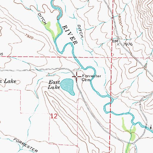 Topographic Map of Forrester Cemetery, CO