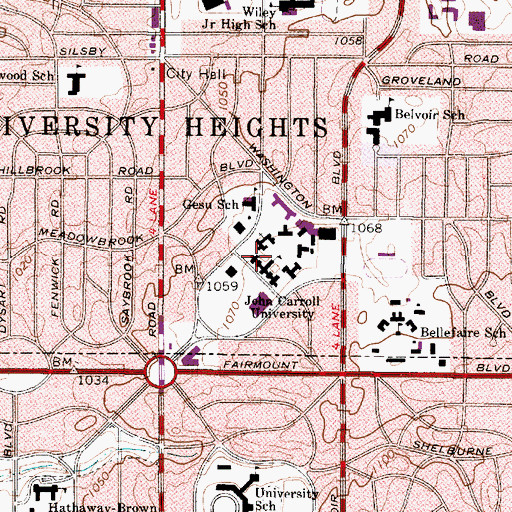 Topographic Map of O'Malley Center for Communication and Language Arts, OH