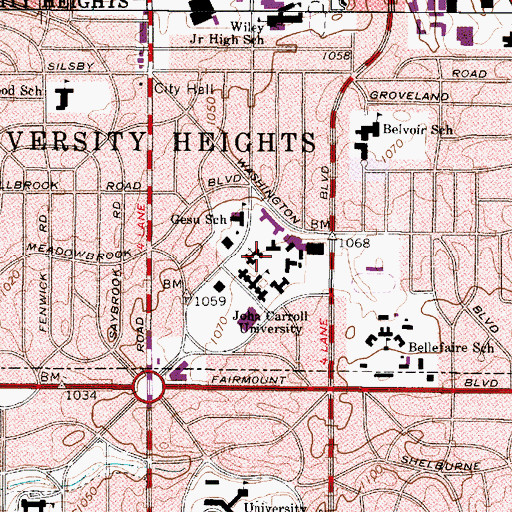 Topographic Map of Rodman Hall, OH