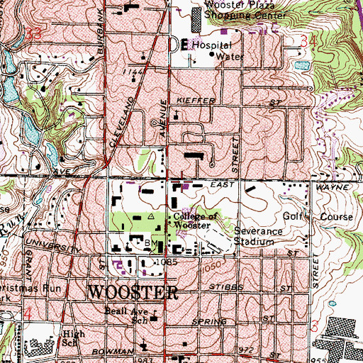Topographic Map of Compton Hall, OH