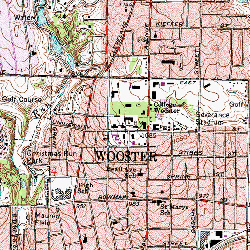 Topographic Map of McGaw Chapel, OH
