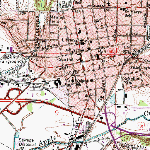 Topographic Map of Nazarene Church, OH
