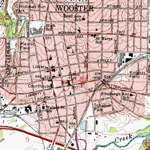 Topographic Map of Pentecostal Church of God of America, OH