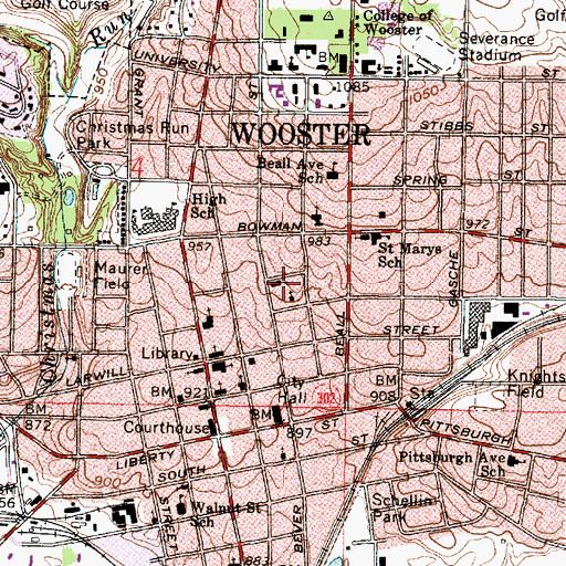 Topographic Map of Seventh Day Adventist Church, OH