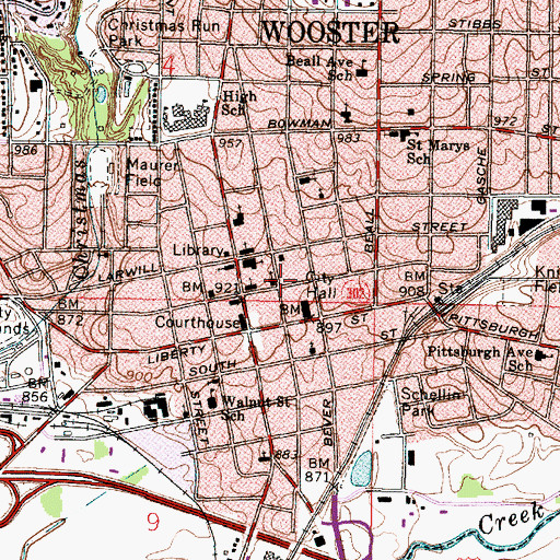 Topographic Map of Trinity United Church of Christ, OH