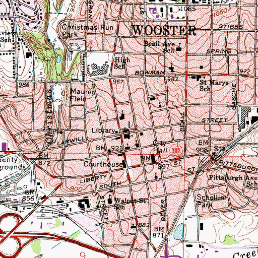Topographic Map of Zion Lutheran Church, OH