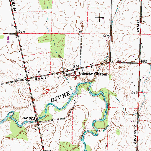 Topographic Map of Liberty Chapel Cemetery, OH