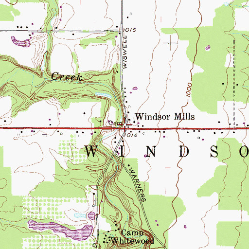 Topographic Map of Windsor Mill Cemetery, OH