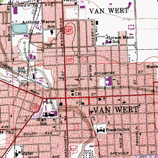 Topographic Map of Bethel African Methodist Episcopal Church, OH