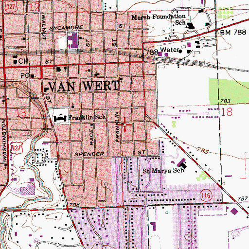 Topographic Map of First Friends Church, OH