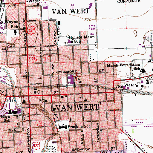 Topographic Map of Zion Baptist Church, OH