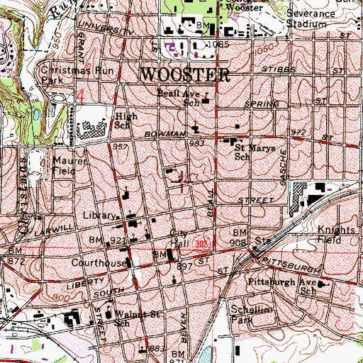 Topographic Map of Nold Avenue Baptist Church, OH