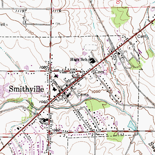 Topographic Map of Saint Pauls Lutheran Church, OH