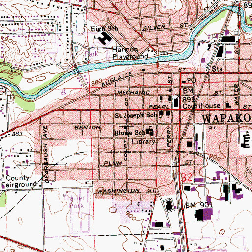 Topographic Map of Nazarene Church, OH