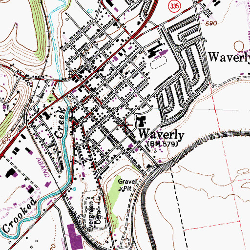 Topographic Map of Saint Marys Roman Catholic Church, OH