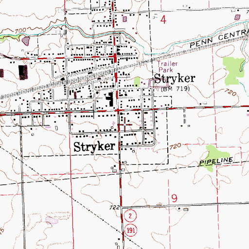 Topographic Map of First Lutheran Church, OH