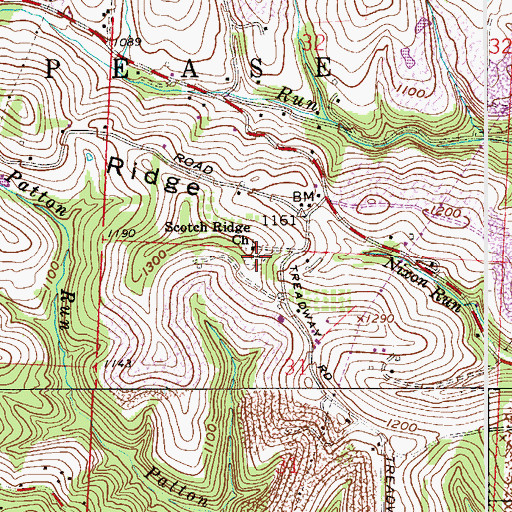 Topographic Map of Scotch Ridge Cemetery, OH