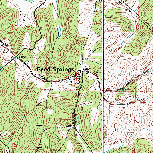 Topographic Map of Feed Spring Church, OH