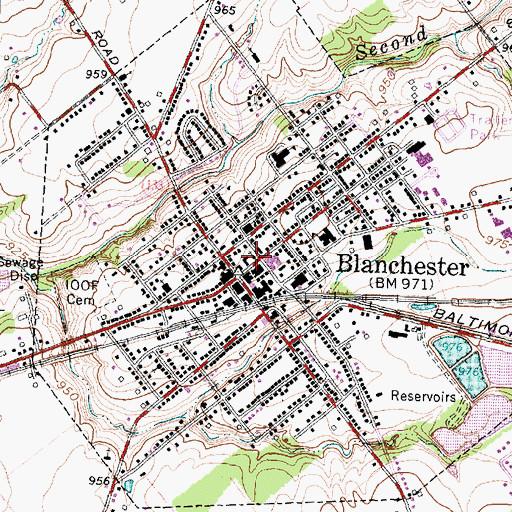 Topographic Map of First Universalist Church, OH