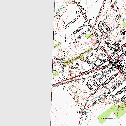 Topographic Map of Whitakers Run, OH