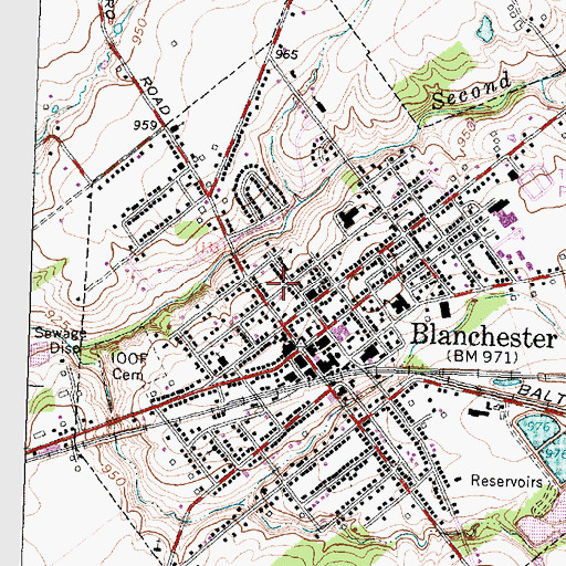 Topographic Map of Zion Baptist Church (historical), OH