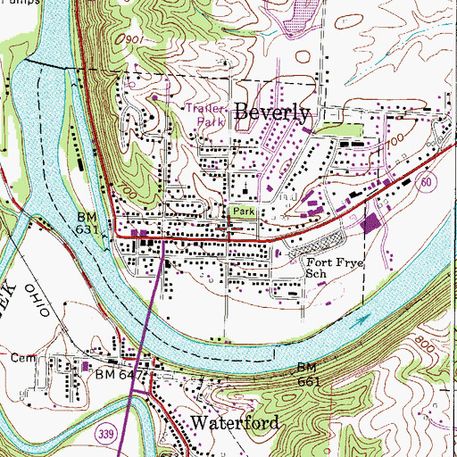 Topographic Map of Church of Christ, OH