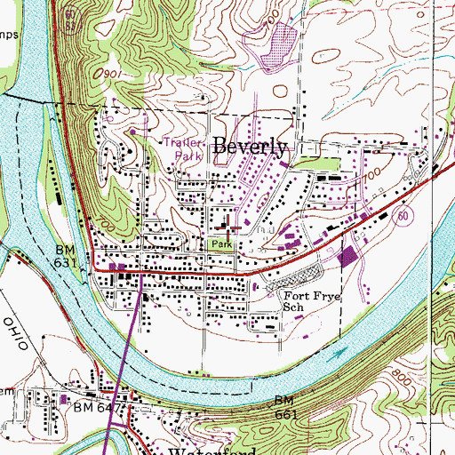 Topographic Map of Saint Bernards Church, OH