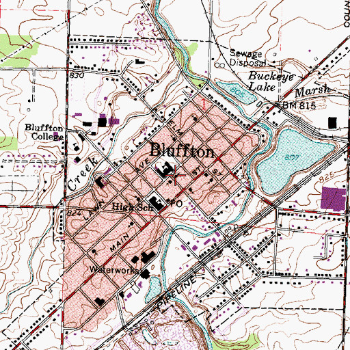 Topographic Map of First Methodist Episcopal Church, OH