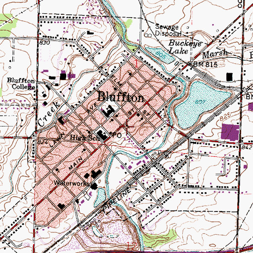 Topographic Map of First Presbyterian Church, OH